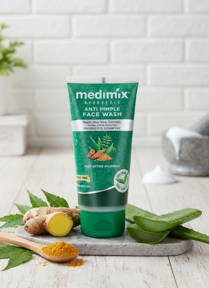 ميديميكس غسول الوجه ميديميكس الأيورفيدي المضاد لحب الشباب مع النيم والصبار والكركم - منظف للتحكم في حب الشباب للبشرة الدهنية والمعرضة للمشاكل - Image 2